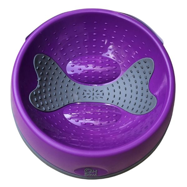 ליקי מט Oh Bowl קערת האכלה וליקוק דנטלית סגול - בינוני – תמונה 2