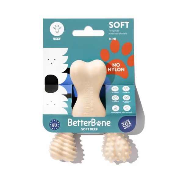 בטר בון Better Bone צעצוע לעיסה לכלבים עוצמה קלה SOFT בטעם טבעי - מיני