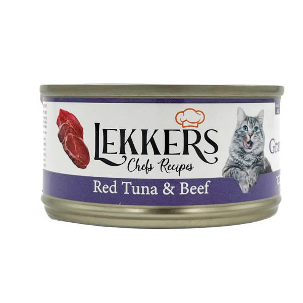 LEKKERS - מעדן חתולים טונה אדומה ובקר(16) - 85 גרם