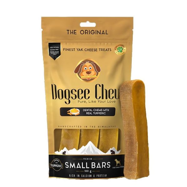 דוגסי צ'ו חטיף לעיסה Dogsee Chew עצם יאק 3 יח' קטנות - חמאת בוטנים