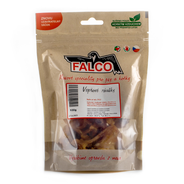 SOKOL FALCO חטיף טבעי לכלב אוזן חזיר מיובש 100 גרם